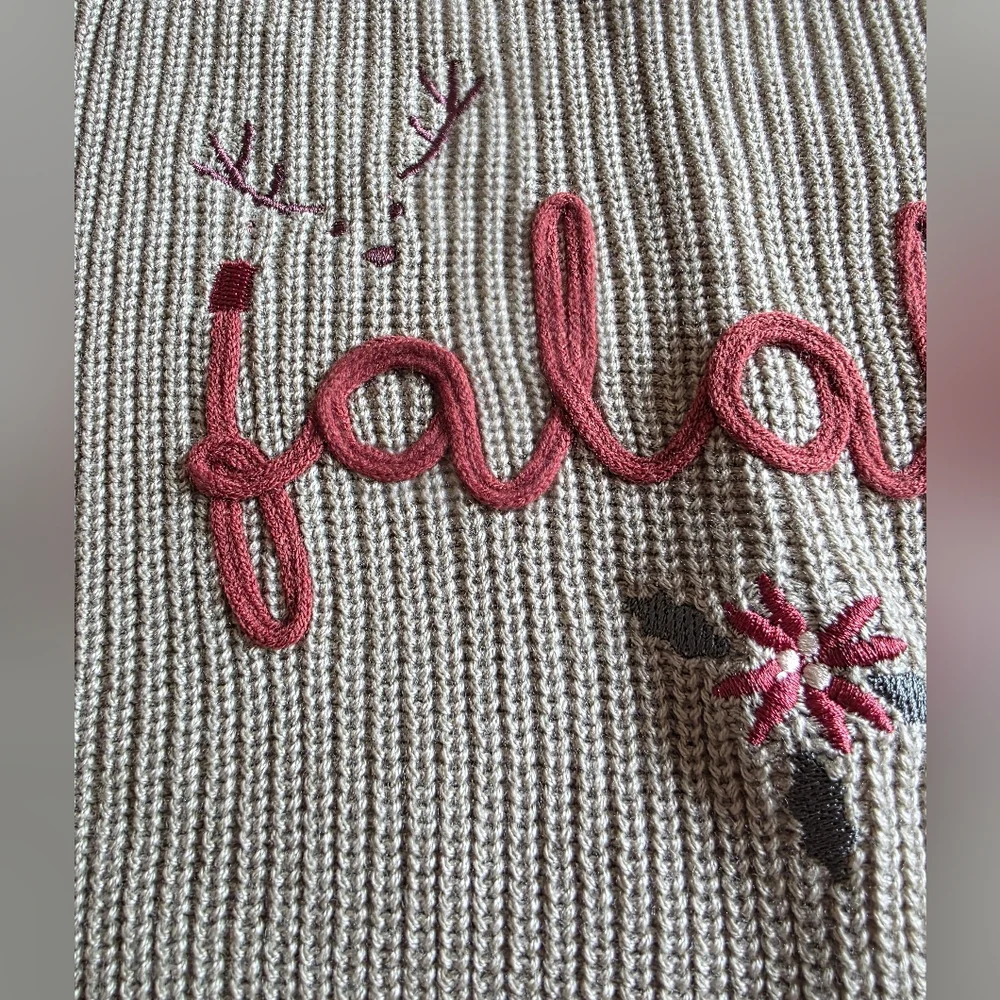 Modern Moments Baby Holiday Sweater 12 Months Fa La La Embroidered Knit Pullover